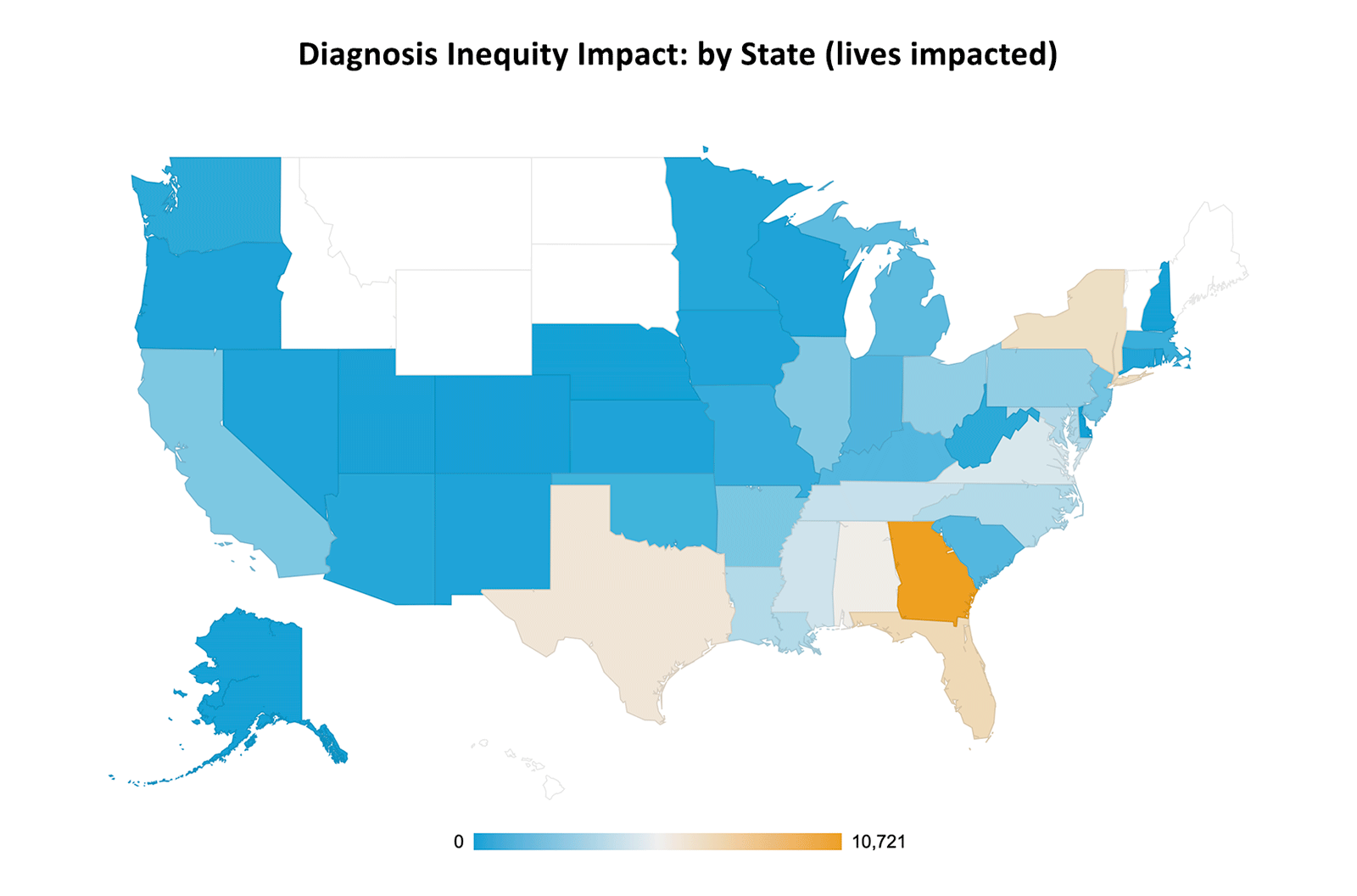Diagnosis Inequity Impact by State (lives impacted)