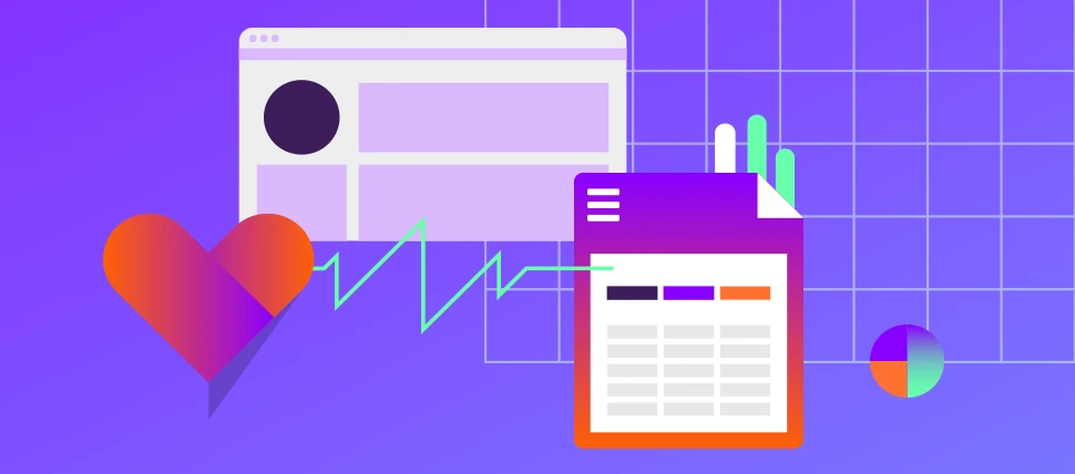 abstract webinar graphic, patient data and analytics